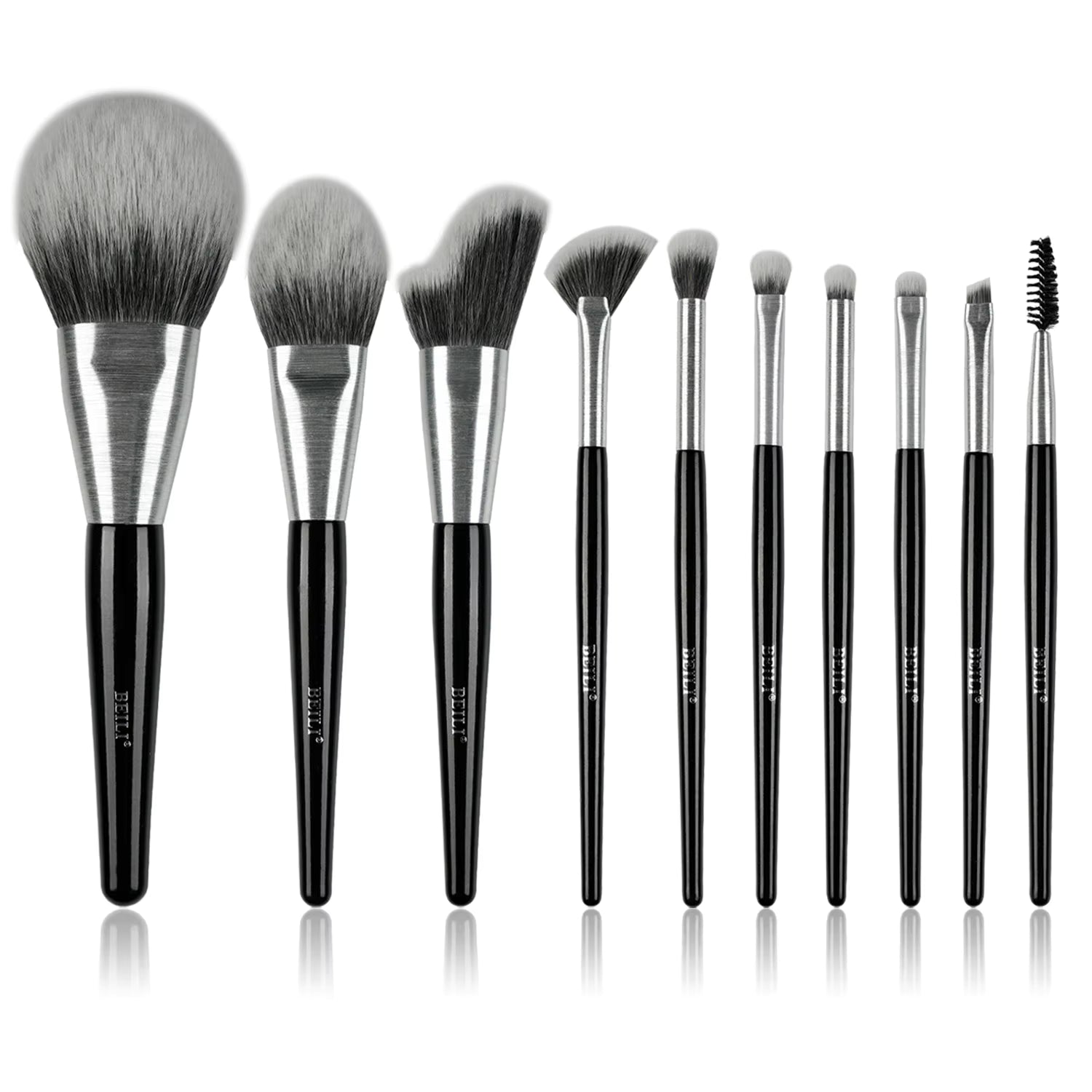 High-quality Makeup Brushes With Wooden Handles, Premium Natural 10pcs Makeup Brushes.