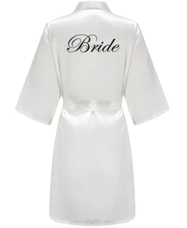 Wedding Party Team Bride Robe With Black