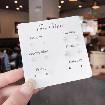 New S925 Silver Needle Stud Earrings Set for Women Girls