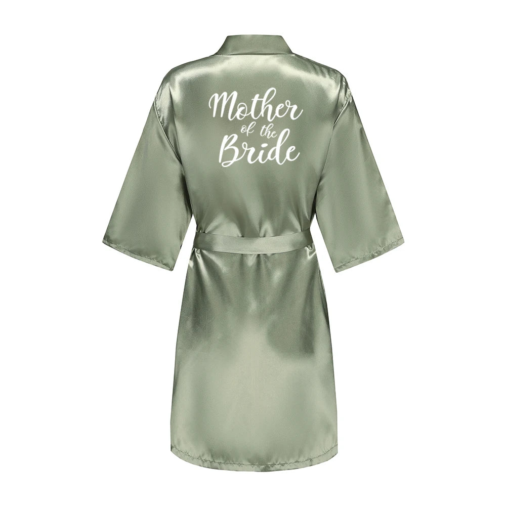 Women's Bride Bridesmaid Short Satin Robes for Wedding Party Getting Ready