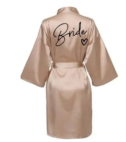 Wedding Party Team Bride Robe With Black Letters