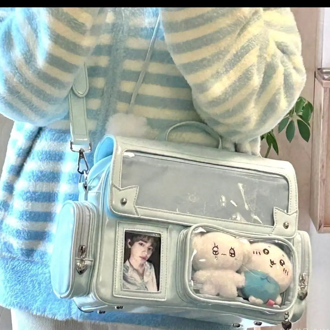 Solid Color Backpack Women Square Leather  Mujer