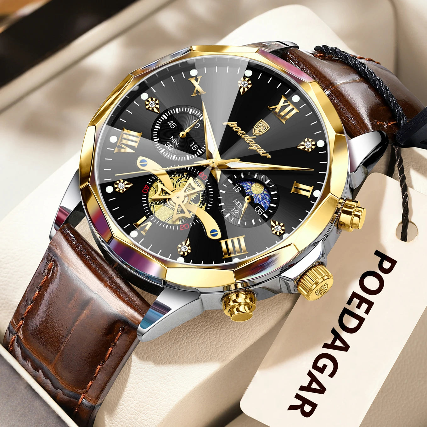 POEDAGAR Luxury Brand Men Watch