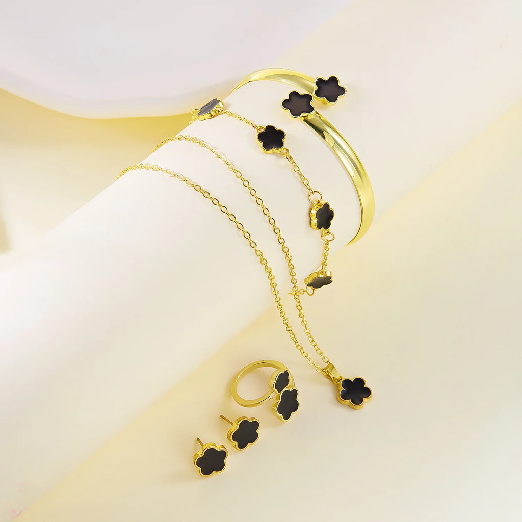 5pcs/set Colorful Enamel Plum Blossom Bracelets for Women