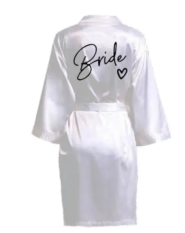 Wedding Party Team Bride Robe With Black Letters
