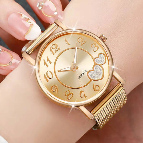 1/3PCS Fashion Heart Dial Women Watches