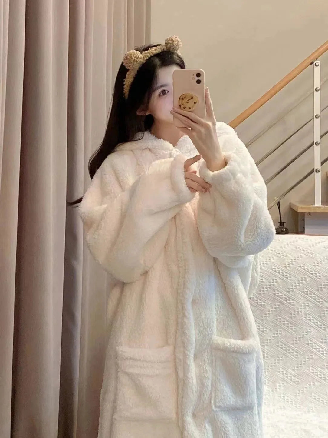 Autumn and Winter Ladies Warm Pajamas Rabbit Ears