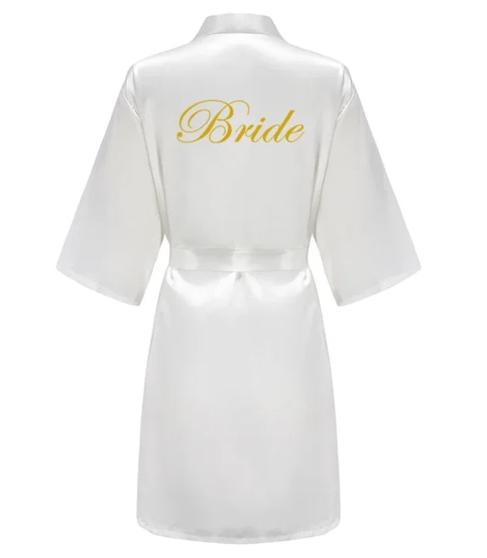 Wedding Party Team Bride Robe With Black