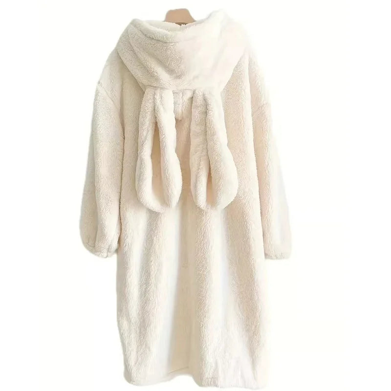 Autumn and Winter Ladies Warm Pajamas Rabbit Ears