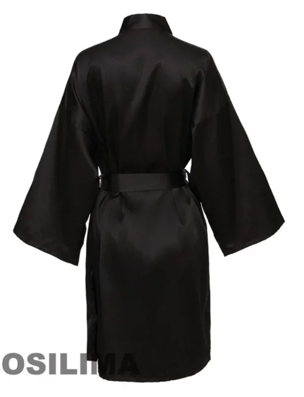 Wedding Party Team Bride Robe With Black