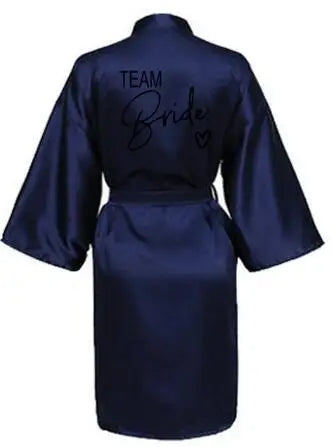 Wedding Party Team Bride Robe With Black Letters