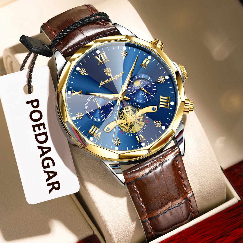 POEDAGAR Luxury Brand Men Watch