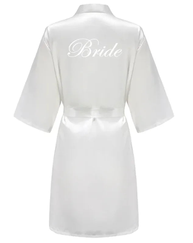 Wedding Party Team Bride Robe With Black