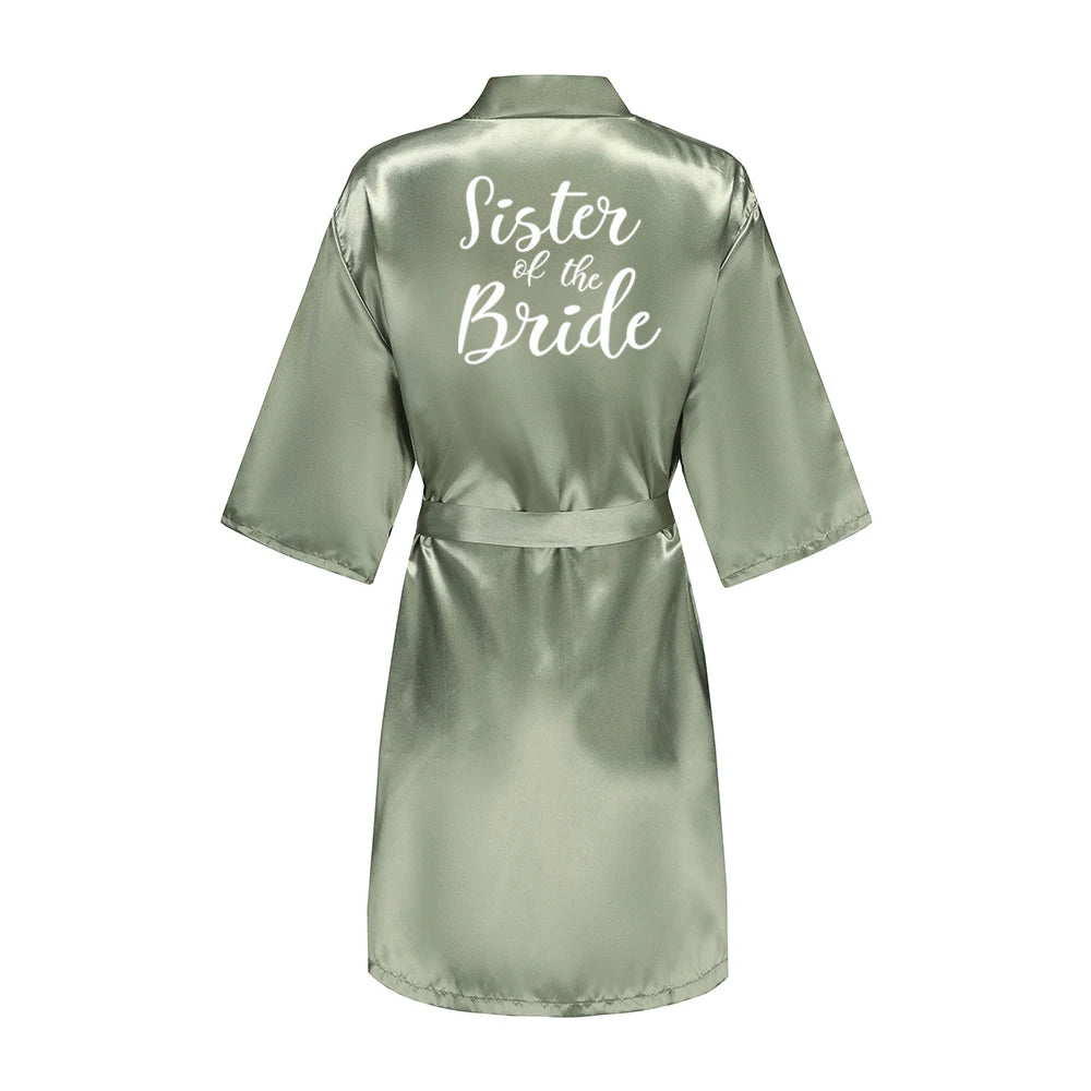 Women's Bride Bridesmaid Short Satin Robes for Wedding Party Getting Ready