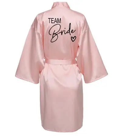 Wedding Party Team Bride Robe With Black Letters