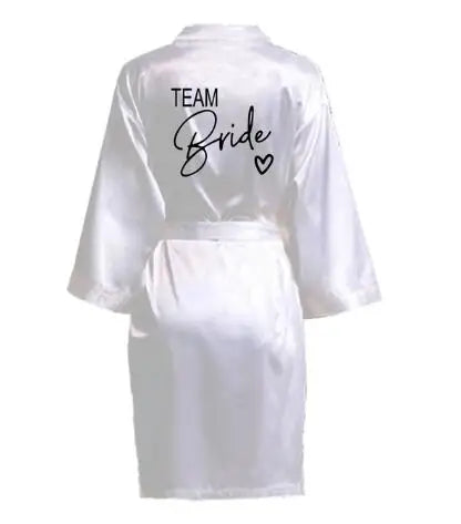 Wedding Party Team Bride Robe With Black Letters
