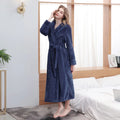 Large Size Flannel Long Robe Autumn Winter Thickened Couple
