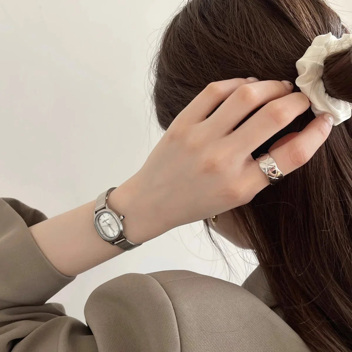 Small Oval Dial Green Watch