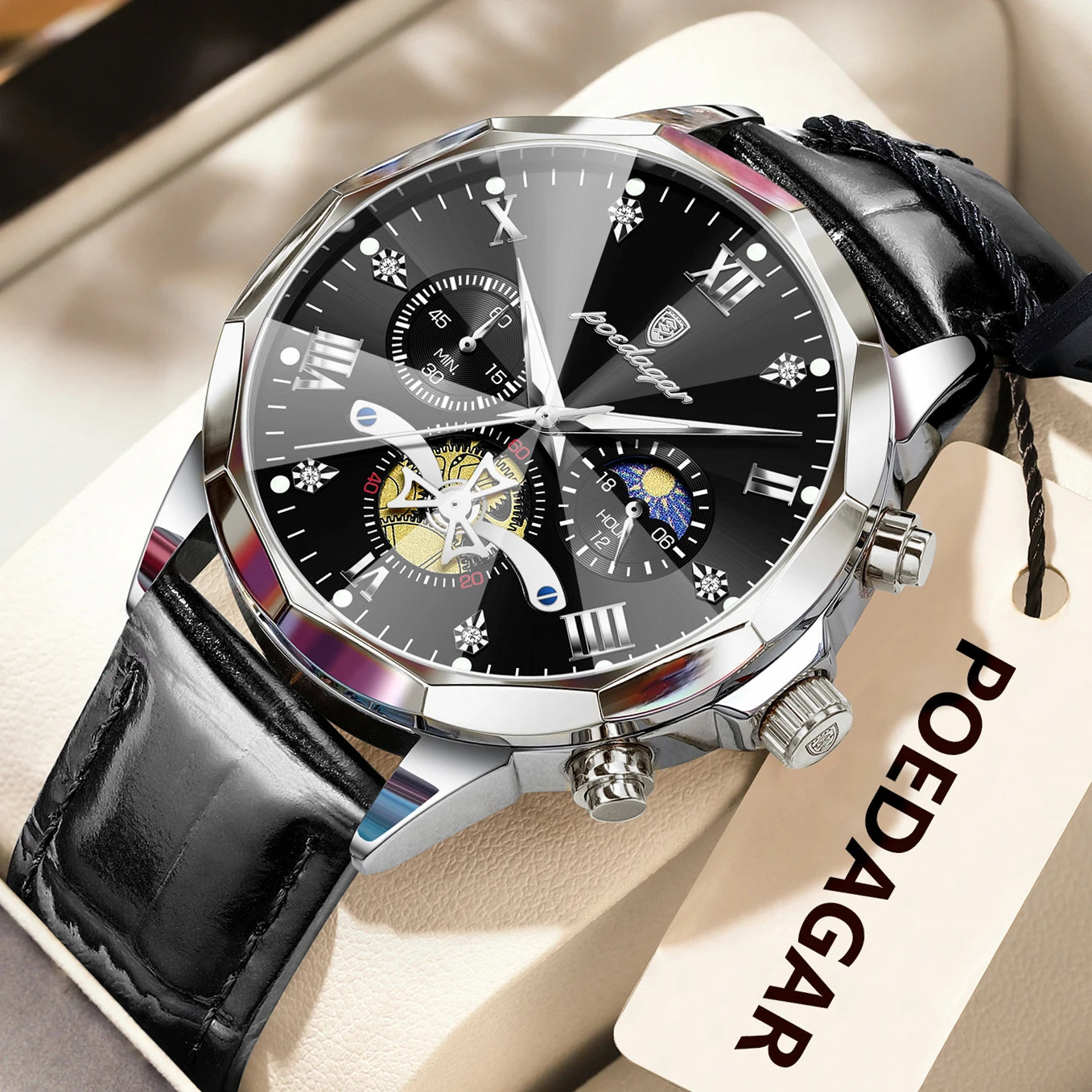 POEDAGAR Luxury Brand Men Watch