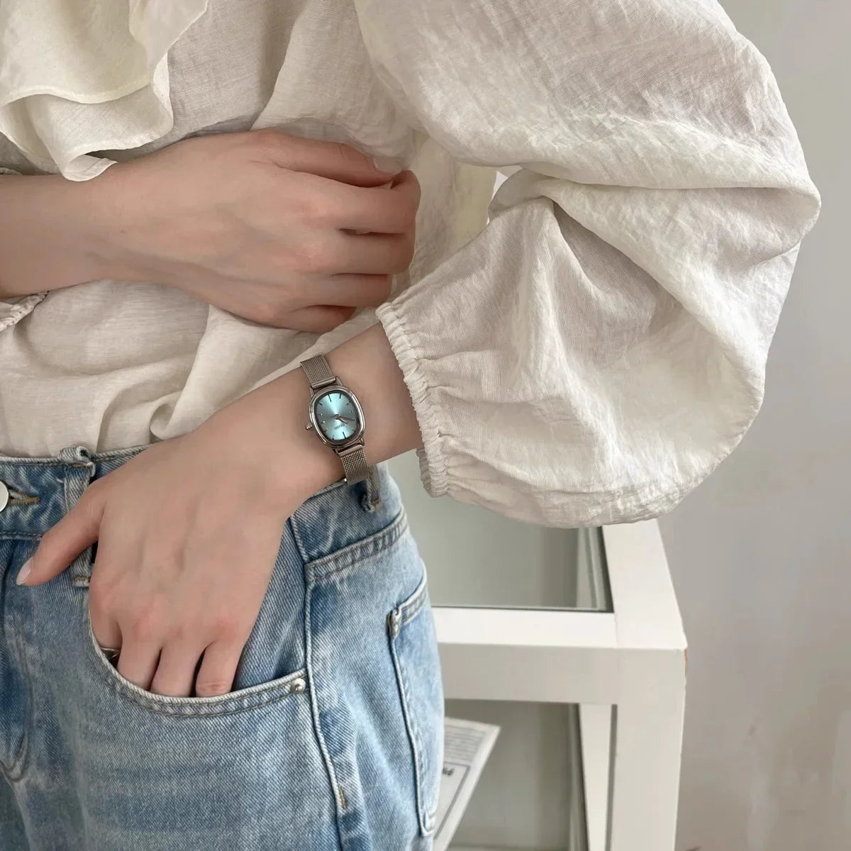 Small Oval Dial Green Watch