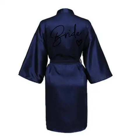 Wedding Party Team Bride Robe With Black Letters