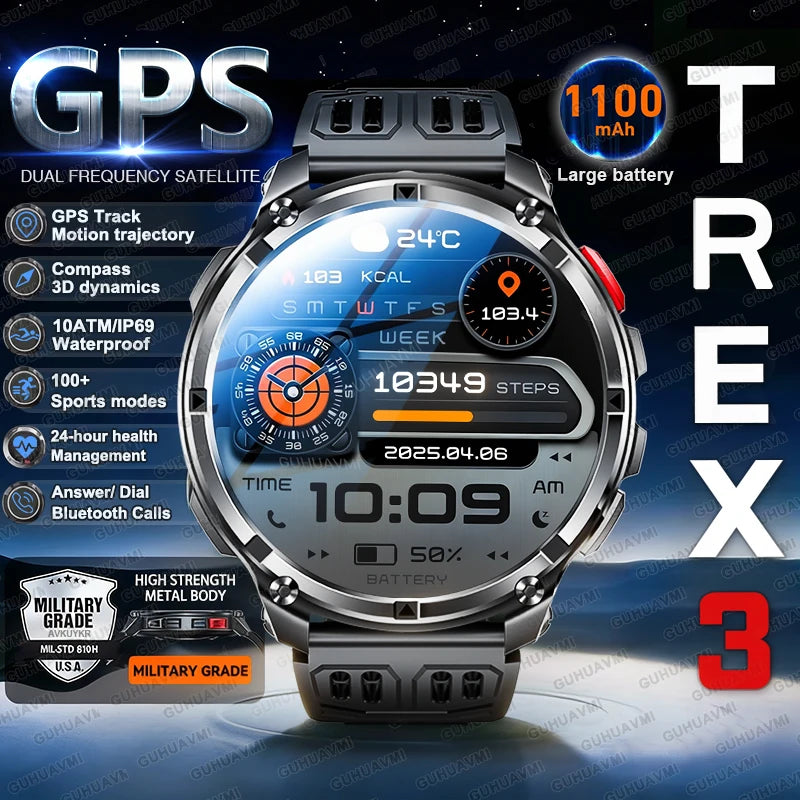 T-Rex3 Pro Military Smart Watch with GPS