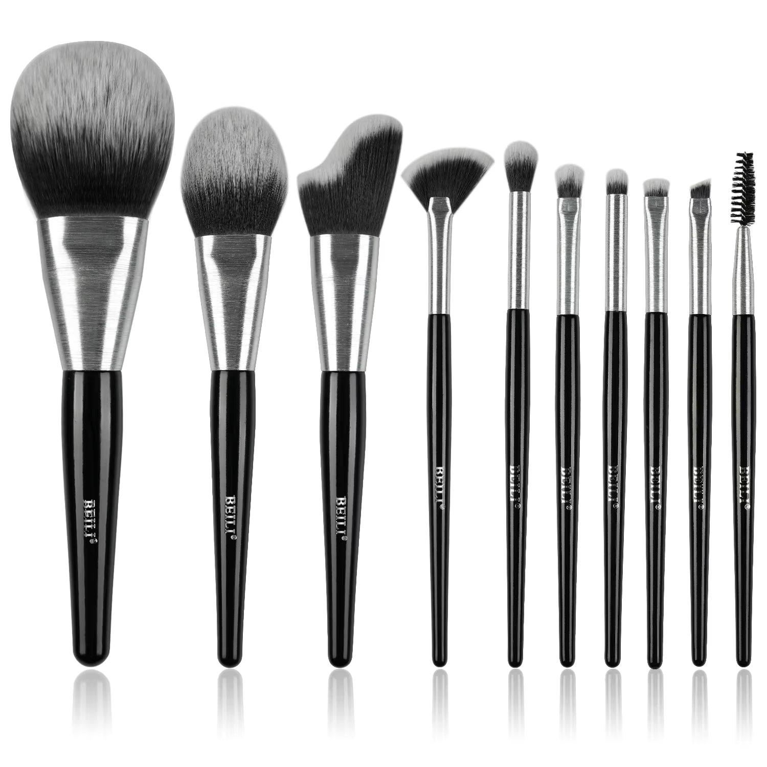 High-quality Makeup Brushes With Wooden Handles, Premium Natural 10pcs Makeup Brushes.